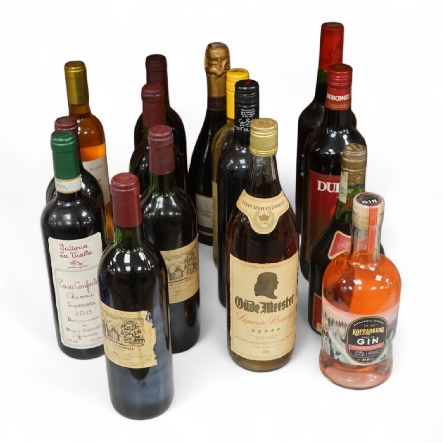 Four bottles Chateau Cauteuate, 1981 together with a group of assorted wines and spirits